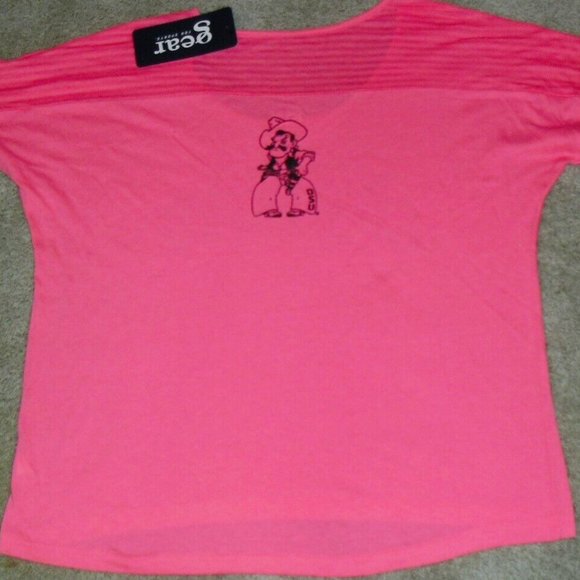 Oklahoma State Cowboys Pink Womens Crop Top Style T-Shirt sz. Medium New Ncaa - Picture 2 of 3